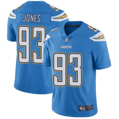 Los Angeles Chargers NFL Football Justin Jones Electric Blue Jersey Men Limited 93 Alternate Vapor Untouchable